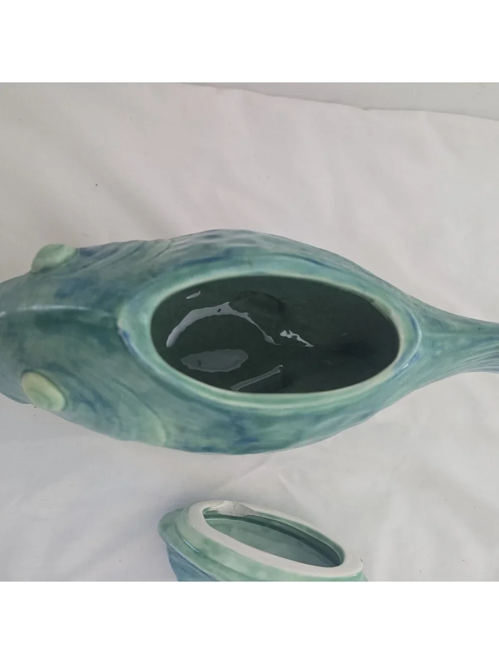 MAXCERA SALMON TRULA COOKIE JAR FISH CERAMIC HAND-PAINTED VINTAGE